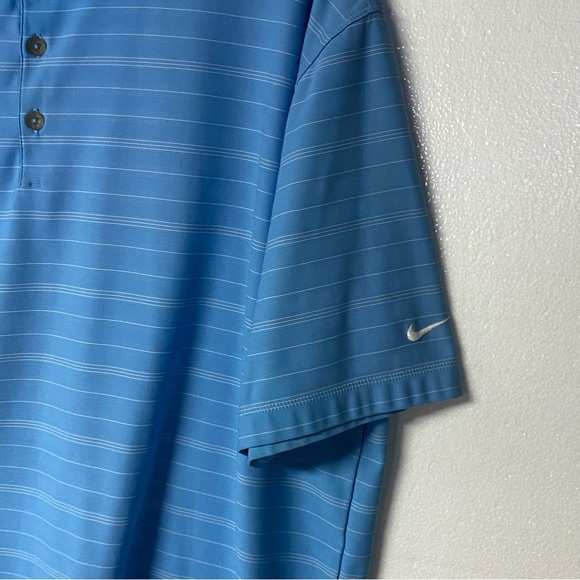 Nike Golf Shirt Men XL Blue White Striped Team A USA Vangouver 2014 Nikefit Dry - Picture 4 of 8